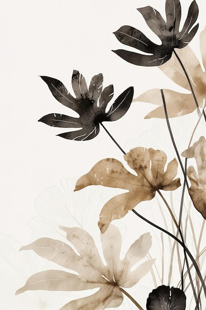 Aesthetic Abstract Floral Watercolor Design