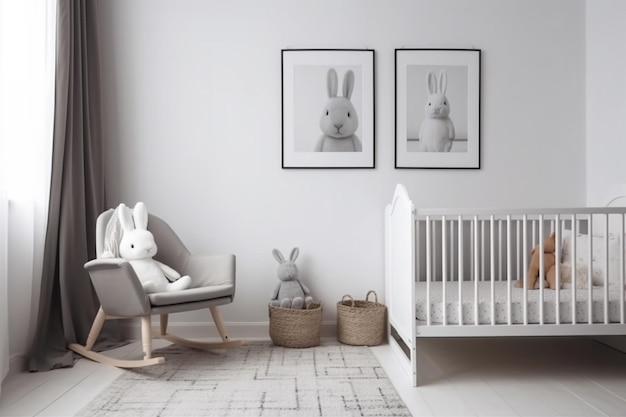 Aesthetic Baby Room Interior Created with Generative AI