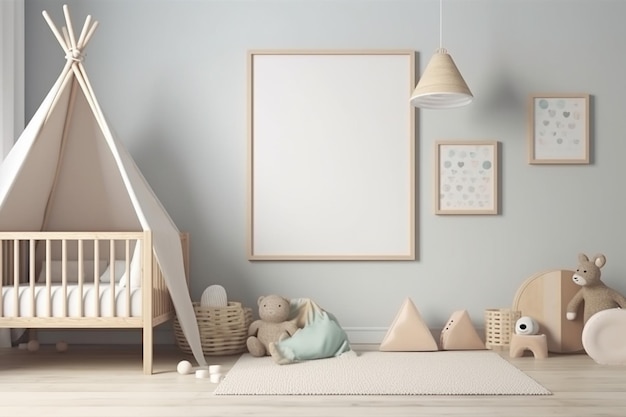 Aesthetic Baby Room Interior Created with Generative AI