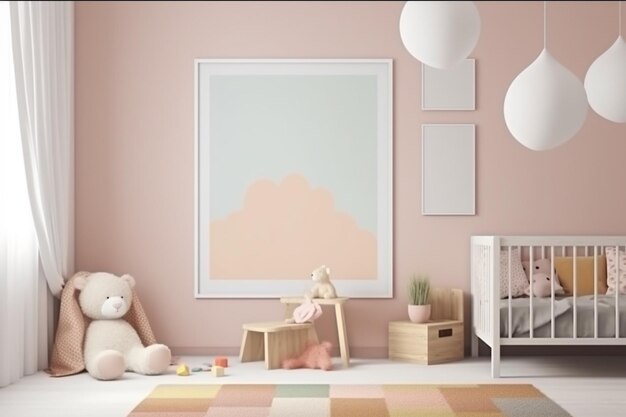 Aesthetic Baby Room Interior Created with Generative AI