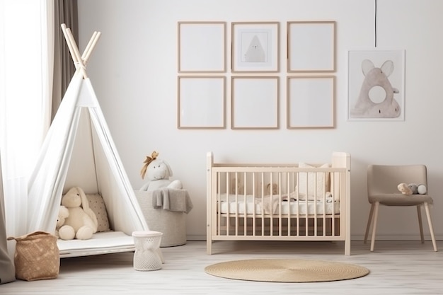 Aesthetic Baby Room Interior Created with Generative AI