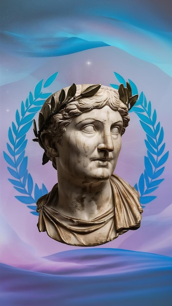 Aesthetic background of greek bust