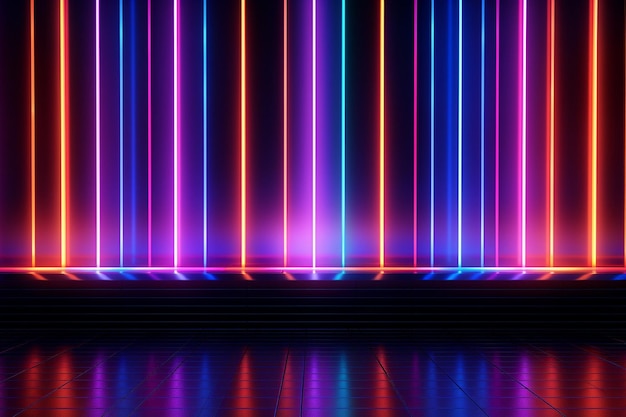 Aesthetic background with abstract neon led light effect