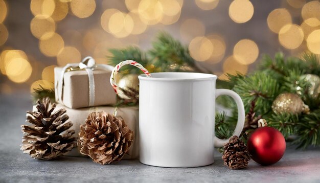 Aesthetic Christmas Coffee Mug Mockup Template