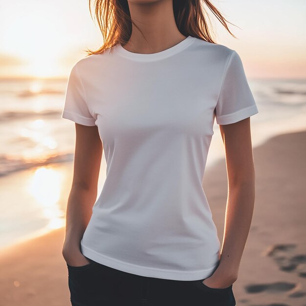 Photo aesthetic clean tshirt mockup graphic template