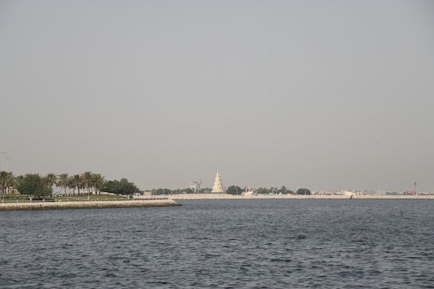 Aesthetic image of the seascape in Saudi Arabia, nature background, calm seascape.