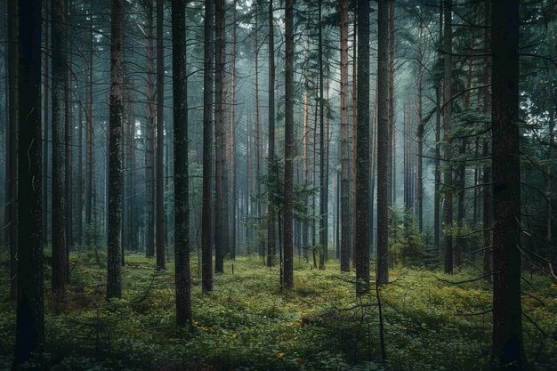 aesthetic photo of a pine forest