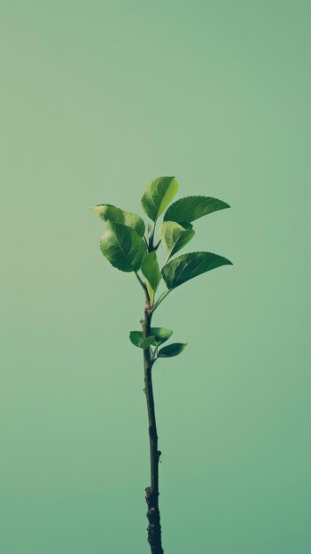 Photo aesthetic photo of a small apple tree covered in vibrant green leaves