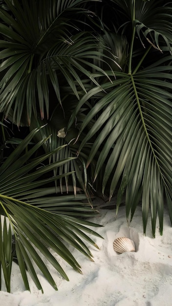 Aesthetic product backdrop palm leaves