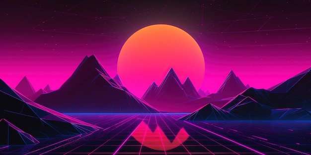 aesthetic synthwave retrowave wallpaper with a cool and vibrant neon design