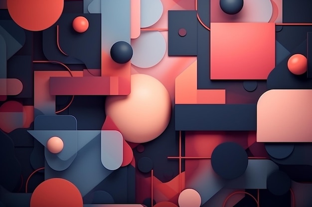 Aesthetic wallpaper made of abstract geometric shapes