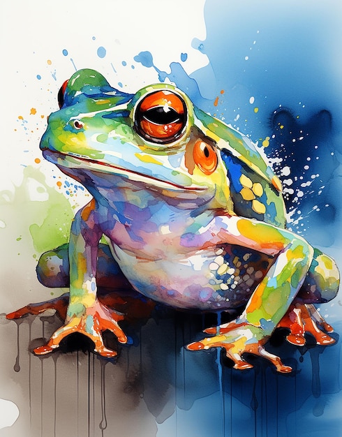 Aesthetic Watercolor Frog