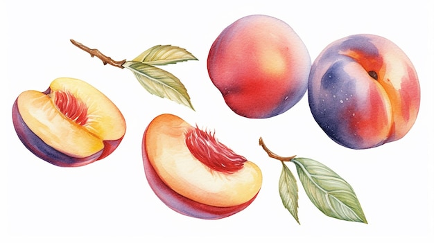 Aesthetic Watercolor Fruits Pattern Illustration