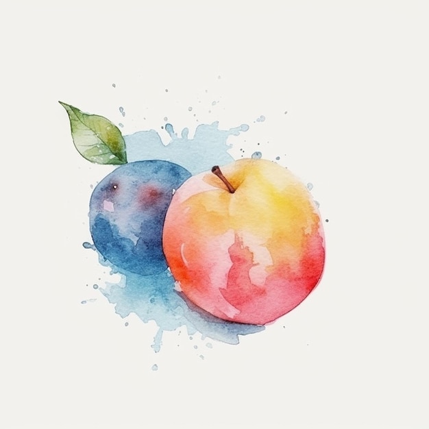 Aesthetic Watercolor Fruits Pattern Illustration