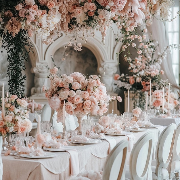 Photo aesthetic wedding with light pink theme