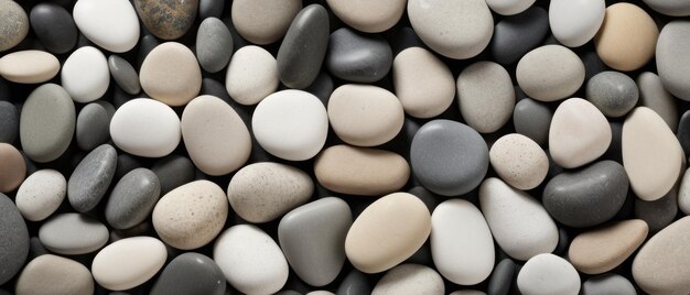 Photo aesthetically pleasing arrangement of smooth multicolored pebbles