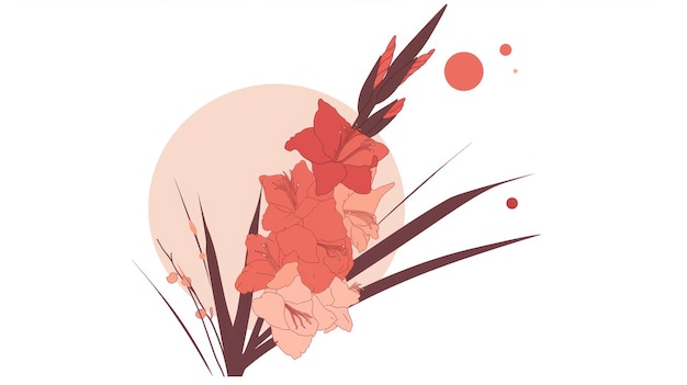 Affirmation Card with Gladiolus Flower Illustration Generative AI