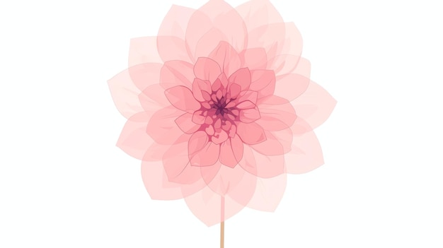 Affirmation Card with Minimalist Dahlia Flower Illustration Generative AI