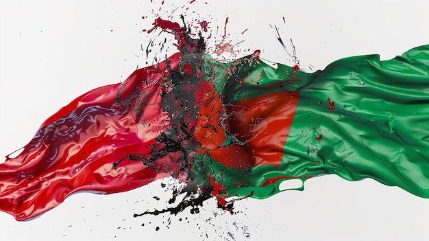 Afghan flag and national day celebration flag color splash