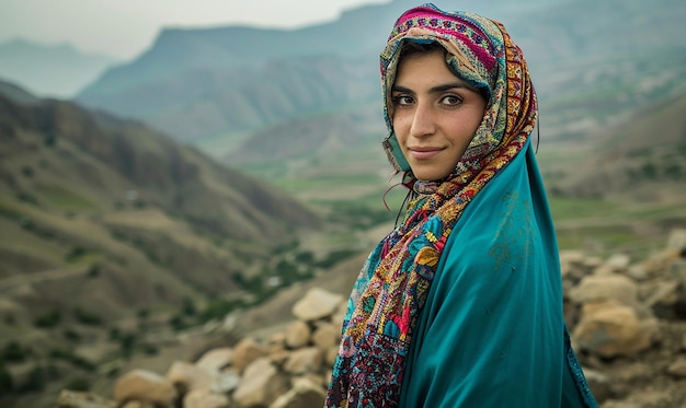 Photo an afghan women with their traditional dress