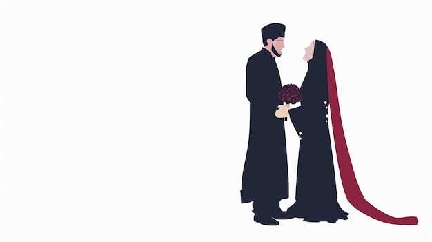 Photo afghanistan wedding couple vector flat minimalist