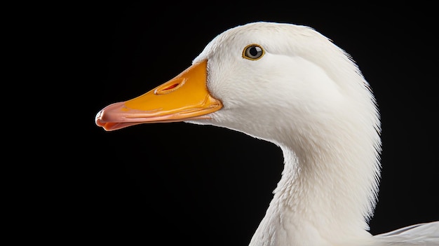 Aflac Duck Profile Isolated on Black Background