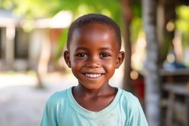 a africa kid boy smile at camera