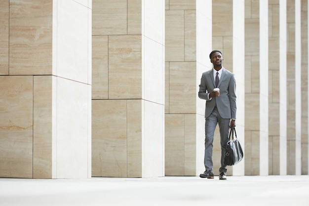 African-American businessman in the city