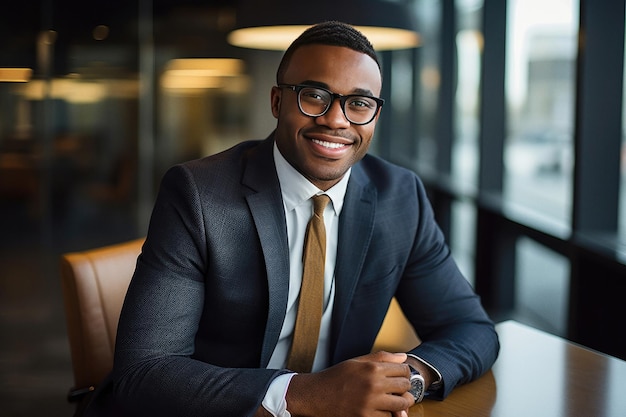 African american businessman corporate manager in the office