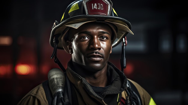 African American firefighter male