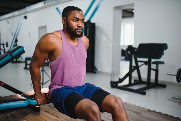 African american man in the gym