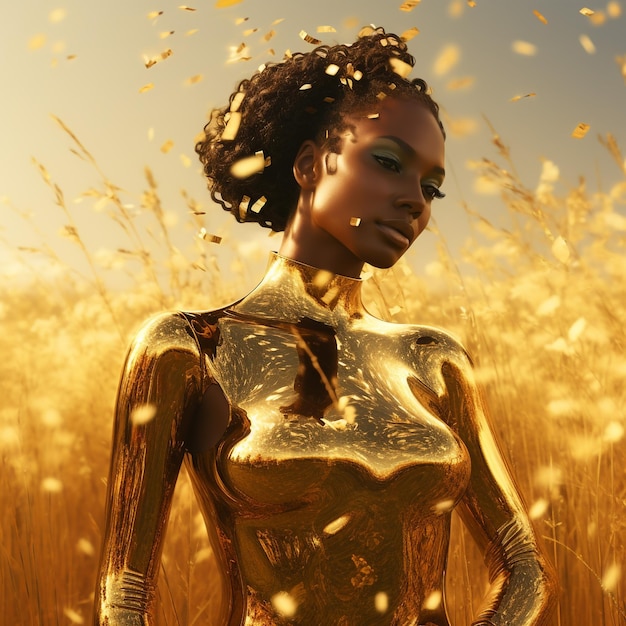 an african american woman in golden