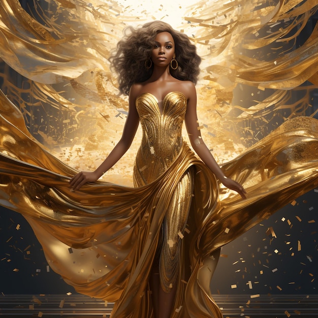 an african american woman in golden