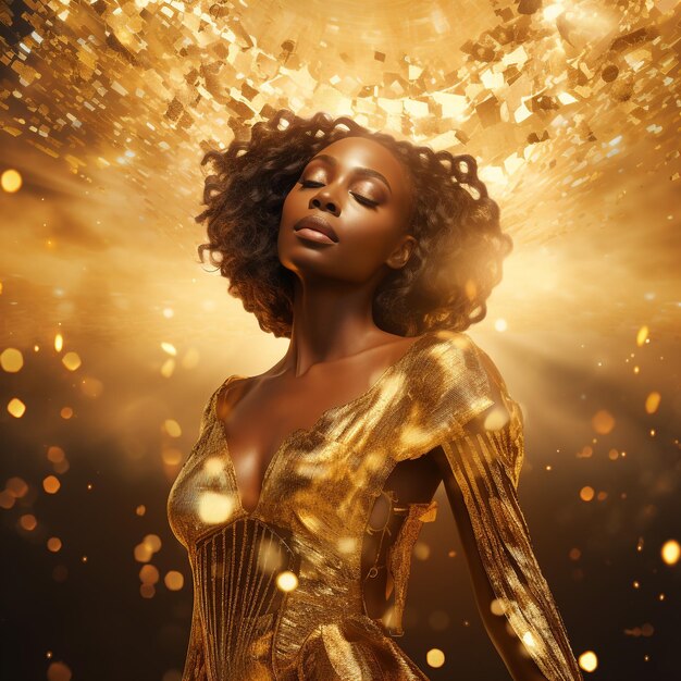 an african american woman in golden