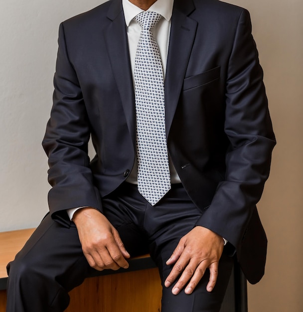 Photo african black hands and arms of businessman in a suit