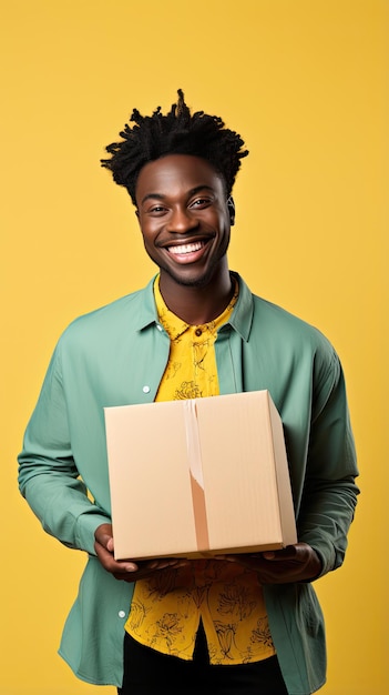 African Black man holding a box