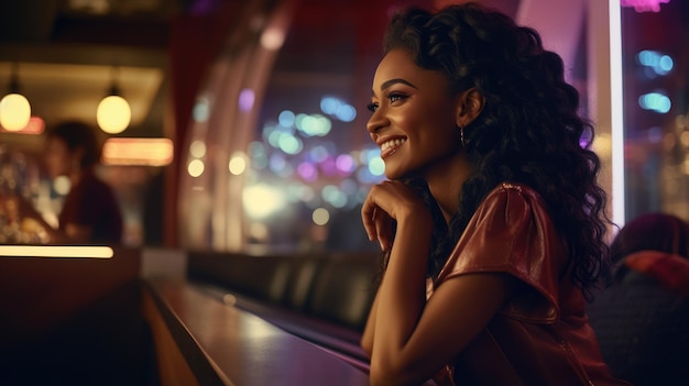 African Black woman in the bar ladies night