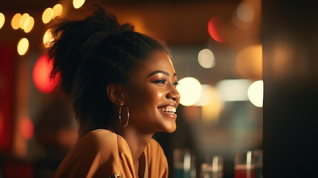 African Black woman in the bar ladies night