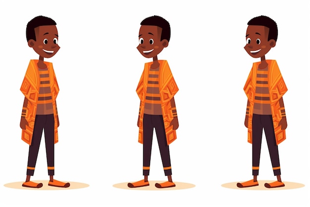 African boy with different positions