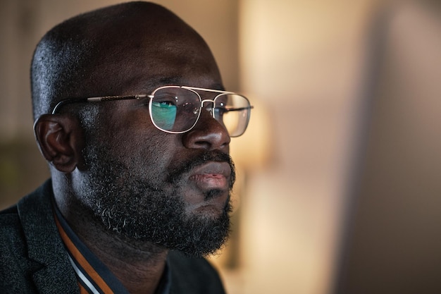 African businessman working on computer