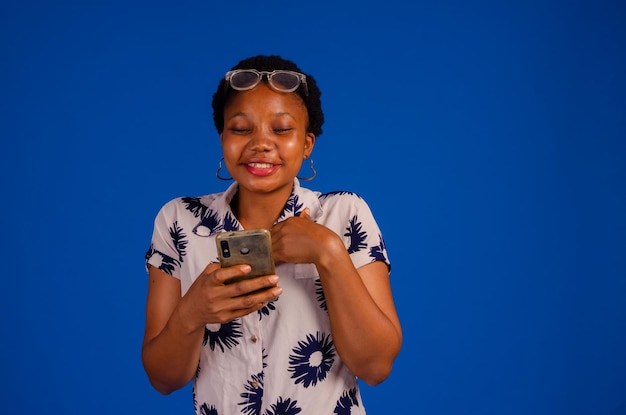 African businesswoman using mobile phone