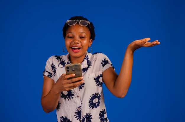 African businesswoman using mobile phone