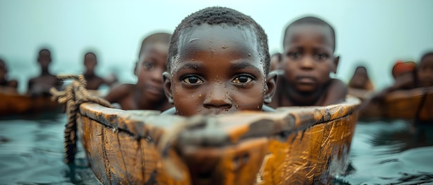 African Children Embarking on Migration Journey to Europe A Portrait Concept African Children Migration Europe Portraits Journey