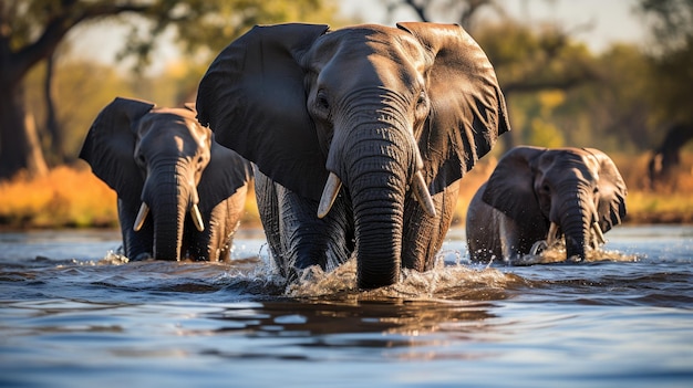 African Elephants in Botswana