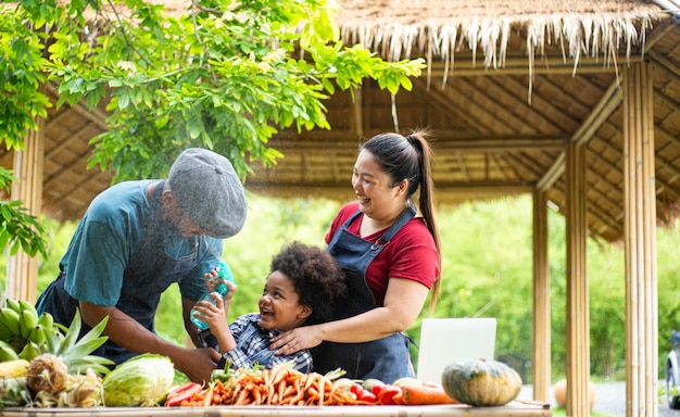 African family people enjoy with their life after finish work