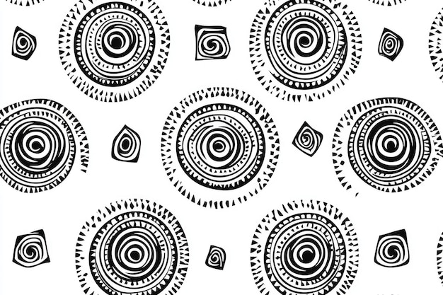 Photo african geometric pattern in black and white for design prints