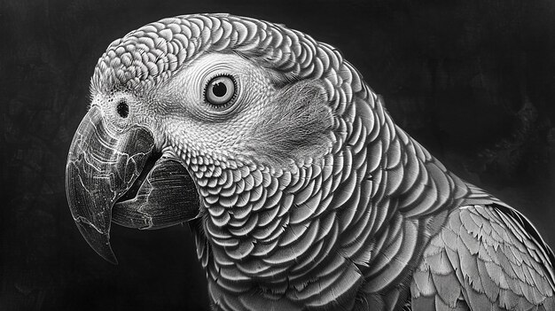 Photo african grey parrot with its intelligent gaze