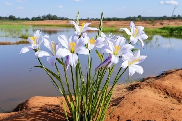 African iris pretty wild flowers in the nature