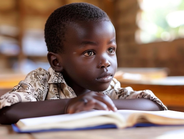 African kid learning