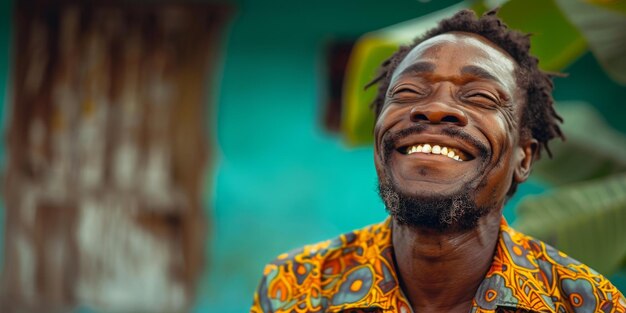 Photo african man smiling and looking up